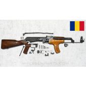 Romanian M63 AK-47 Parts Kit, Laminated Wood Stock &amp; Forward Grip, Blued, Matching, 7.62X39 *Good* 