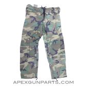 Wet Weather Rain Pants, Woodland Camo, Size M *Very Good* 