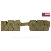 1918 BAR Magazine Belt, 6-Pocket, WWII, Heavy Use *Good*