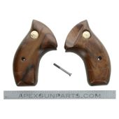 Taurus Revolver Wood Grips, Medium Frame, Round Butt w/o Full Relief Cut, Smooth, *NOS* 