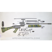 Rhodesian FAL Rifle Parts Kit, 21" Barrel, Camo Painted Stock & HG, 7.62X51 NATO *Very Good*  
