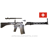 Stgw 57 Parts Kit w/ Bipod & 24rd Magazine, No Trunnion, Swiss, 7.5x55, *Very Good* 