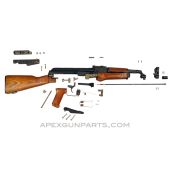 Polish AKML Parts Kit with Night Vision Mounting Rail, 1980's dated, 7.62X39, Matching, *Very Good*