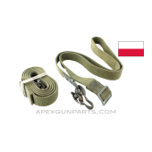 Polish AK-47 Canvas Sling with Leather Tabs, Type 2, *Good* 