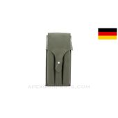 MP5 / MP2 UZI Magazine Pouch, 9mm, Green Vinyl, West German, *Good*