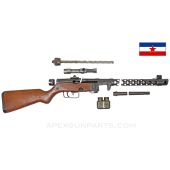 M49/57 SMG Parts Kit, Torch Cut Receiver, Wood Stock, Yugoslavian, 7.62x25 *Very Good* 
