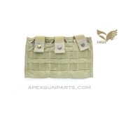 Eagle Industries Coyote Triple M4 Magazine Pouch Placard, MOLLE Backing, *Good*