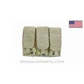 Coyote Triple M4 Magazine Pouch, MOLLE Backing, *Excellent*