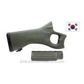 Daewoo DR 200 / 300 Thumbhole Stock and Handguards, Green Polymer, *Very Good* 