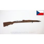 Czech VZ-24 Mauser Stock Set, Complete, w/ German WW2 Plugged Wrist Swivel, 38", Wood, *Fair*