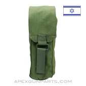 Israeli Pouch for (2) Rifle Magazines, OD Green Nylon, *Very Good* 