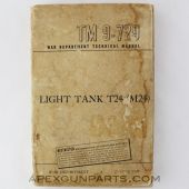 Light Tank T24 / M24 Technical Manual, Paperback, June 1944, TM 9-729 *Fair*