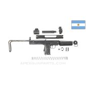 FMK-3 SMG Parts Kit, w/ Cut Receiver Stubs, Collapsible Wire Stock, Argentina, 9mm *Good*