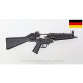 H&K MP5 Parts Kit, 8.5" 3-Lug Barrel, 4 Position Navy Lower, A2 Polymer Fixed Stock, Black, 9mm NATO *Very Good* 