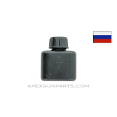Russian Oil Bottle, Black Plastic, Izhevsk, *Very Good*