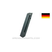 Luger P-08 Magazine, 8rd, Blued, Plastic Base, Post War, Steel Follower, 9mm *Good*