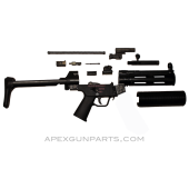 H&K MP5 SD Parts Kit, 8.5" BBL, 4 Position Lower (0, 1, 2, F), 2 Position A3 Collapsible Stock, 9mm NATO, *Very Good* 