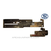 Browning M2 .50 Cal. Left Hand Side Plate and Bead Blasted Trunnion, FN Belgium, *Good to Very Good* 