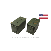 USGI .50 Cal. Ammo Can M2A1, Steel w/ Carry Handle, Green, *Good to Very Good* 