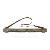 German WWII MG-34 Barrel Carrier (Laufschutzer), Steel w/Strap, Green Painted *Fair*