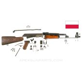 Polish KbK Milled AK-47 Parts Kit, Wood Stock Set, Mixed Finish, 7.62x39 *Good* ONE-OFF