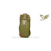 Eagle Industries Radio Pouch, Bungee / Clip Retentions, Molle Backing, Coyote Tan Canvas *Good*