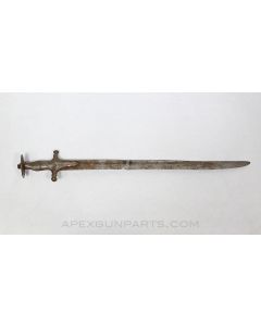 18th Century Indian Talwar Battle Short Sword, w/ Bends, Broken Handles, Rust & Repairs *Poor Condition /  Heavy Use* 